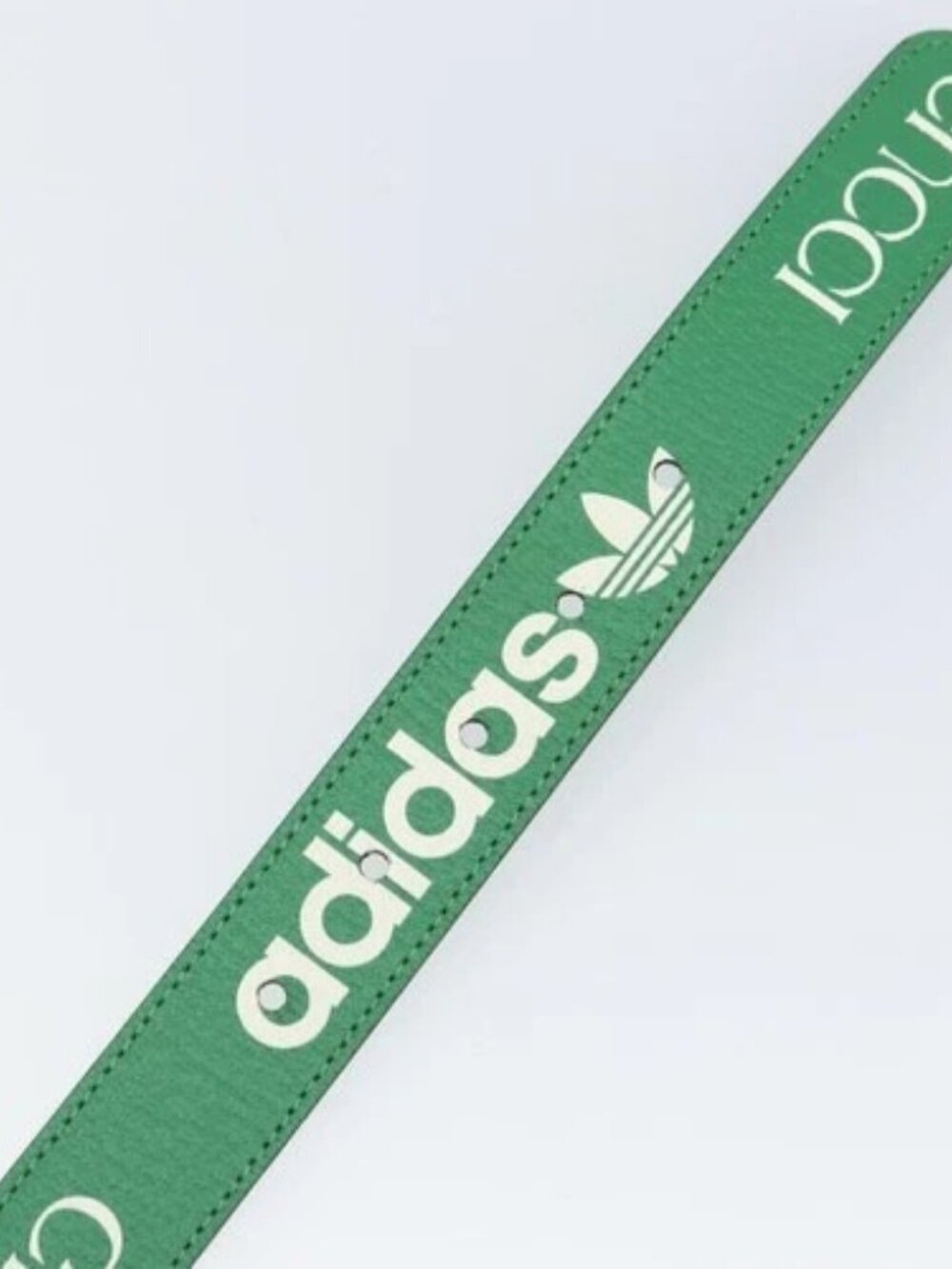GUCCI Gucci × Adidas Belt Leather 43.3"" Green - Picture 7 of 11